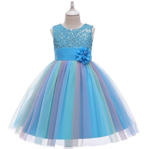 Girls Dress 2-12Y Sequins Mesh Princess Dress Poncho Dress Girls Dress Girls Birthday Party Dress Wedding Flower Girl Dress