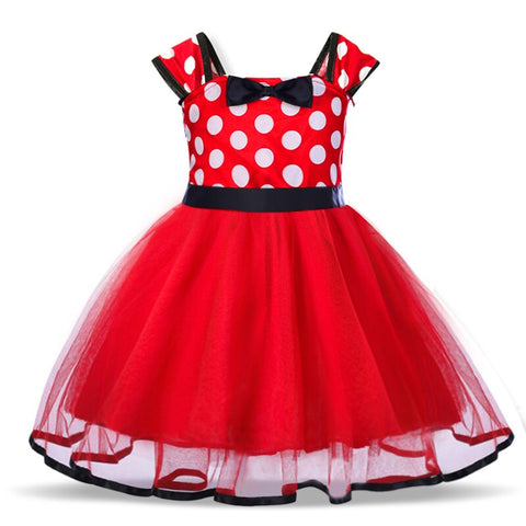 Fantasy Mini Mouse Baby Girl Dress Mini Mouse Cosplay Costume for Girls Christmas Party Princess Dress Kids Birthday Dot Dress