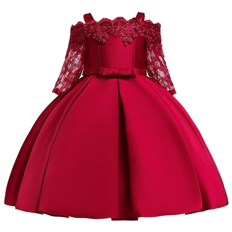 2023 One Shoulder Princess Dress Kids Clothes For Girl Evening Wedding Party Gown Costume Children Clothing 3-10 Years Vestido
