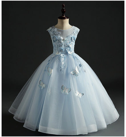 Luxury Girls Christmas Dress for Wedding and Party Gown Holy Communion Princess Dress Elegant Appliques Flower Girl Prom Costume