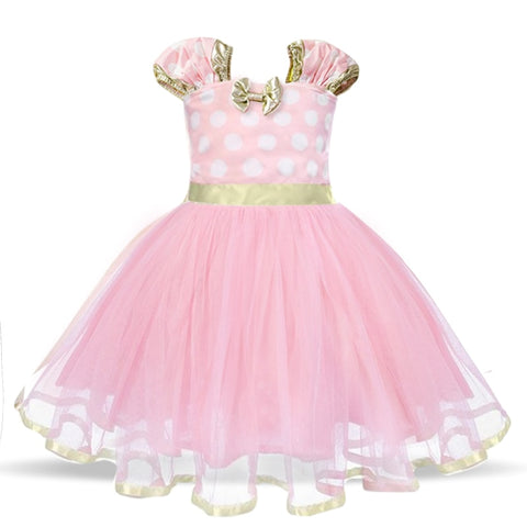 Fantasy Mini Mouse Baby Girl Dress Mini Mouse Cosplay Costume for Girls Christmas Party Princess Dress Kids Birthday Dot Dress