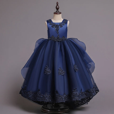 Tiered Ball Gown Baby Girl Birthday Party Christmas Dresses Children Girl Party Dresses Flower Comunion Gown Floor Length Dress