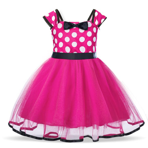 Fantasy Mini Mouse Baby Girl Dress Mini Mouse Cosplay Costume for Girls Christmas Party Princess Dress Kids Birthday Dot Dress