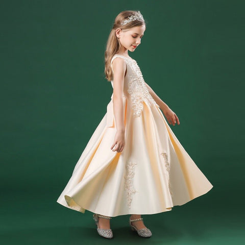 Tiered Ball Gown Baby Girl Birthday Party Christmas Dresses Children Girl Party Dresses Flower Comunion Gown Floor Length Dress