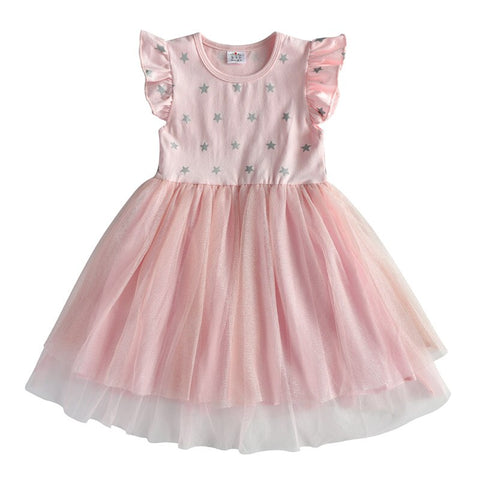 Kids Sleeveless Lace Drsses for Girls Party Dress Unicorn Embroidery Birthday Tutu Dresses Children Casual Wear Summer Vestidos