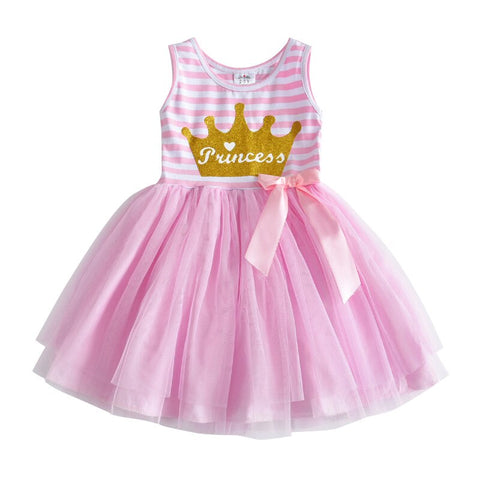 Kids Sleeveless Lace Drsses for Girls Party Dress Unicorn Embroidery Birthday Tutu Dresses Children Casual Wear Summer Vestidos