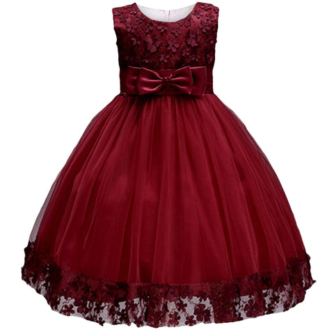 Lace Girls Wedding Party Dresses For Girl's Birthday Baby Kids Costume Evening Ball Dress Teenager Vestidos Clothes