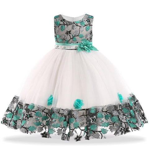 Elegant Flower Girls Wedding Dress For Girls Princess Dress Children Carnival Costume For Kids Party Dresses For Girls Clothing