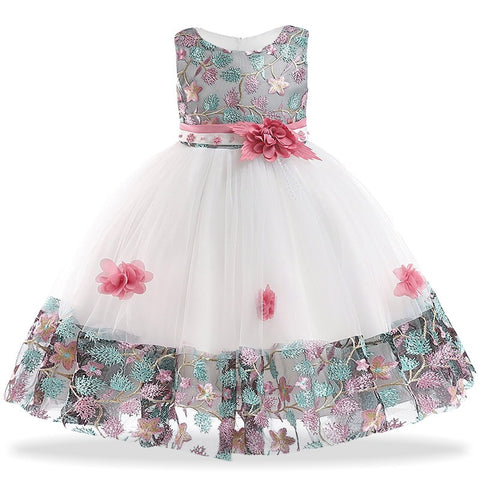 Elegant Flower Girls Wedding Dress For Girls Princess Dress Children Carnival Costume For Kids Party Dresses For Girls Clothing