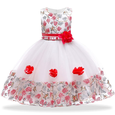 Elegant Flower Girls Wedding Dress For Girls Princess Dress Children Carnival Costume For Kids Party Dresses For Girls Clothing
