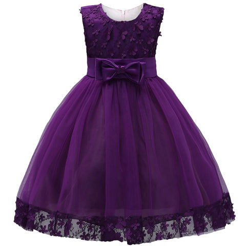 Lace Girls Wedding Party Dresses For Girl's Birthday Baby Kids Costume Evening Ball Dress Teenager Vestidos Clothes