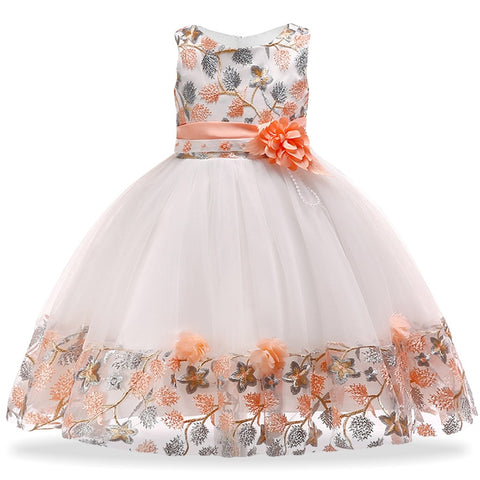 Elegant Flower Girls Wedding Dress For Girls Princess Dress Children Carnival Costume For Kids Party Dresses For Girls Clothing