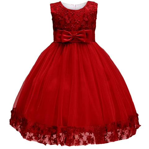 Lace Girls Wedding Party Dresses For Girl's Birthday Baby Kids Costume Evening Ball Dress Teenager Vestidos Clothes