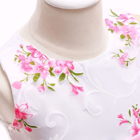Kids Summer Dress For Girls Wedding Costume Floral Printing Birthday Princess Party Dresses 2-10 Years Children Girl Clothes