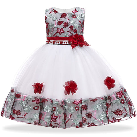 Elegant Flower Girls Wedding Dress For Girls Princess Dress Children Carnival Costume For Kids Party Dresses For Girls Clothing
