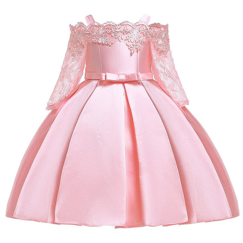 2023 One Shoulder Princess Dress Kids Clothes For Girl Evening Wedding Party Gown Costume Children Clothing 3-10 Years Vestido