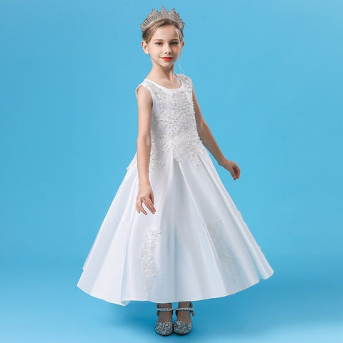 Tiered Ball Gown Baby Girl Birthday Party Christmas Dresses Children Girl Party Dresses Flower Comunion Gown Floor Length Dress