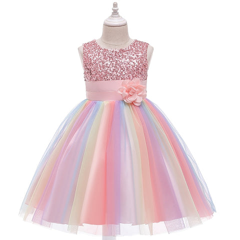 Girls Dress 2-12Y Sequins Mesh Princess Dress Poncho Dress Girls Dress Girls Birthday Party Dress Wedding Flower Girl Dress