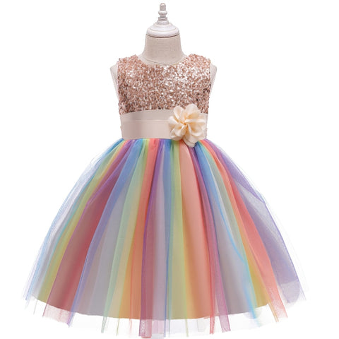 Girls Dress 2-12Y Sequins Mesh Princess Dress Poncho Dress Girls Dress Girls Birthday Party Dress Wedding Flower Girl Dress