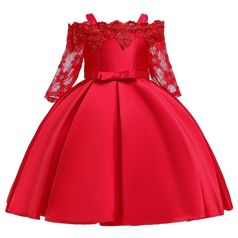 2023 One Shoulder Princess Dress Kids Clothes For Girl Evening Wedding Party Gown Costume Children Clothing 3-10 Years Vestido