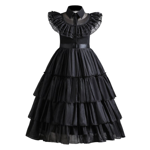 Wednesday Costume For Girls 2023 New Fancy Princess Dress Up For Kids Girls Tulle Party Dresses Carnival Cosplay Costumes