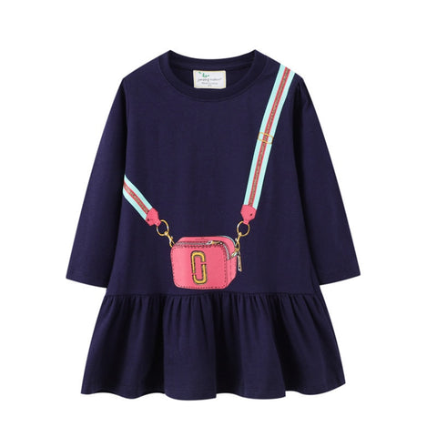 Jumping Meters Autumn Winter Children's School Dresses Long Sleeve Animals Embroidery Toddler Kids Frocks Costume Party Dress