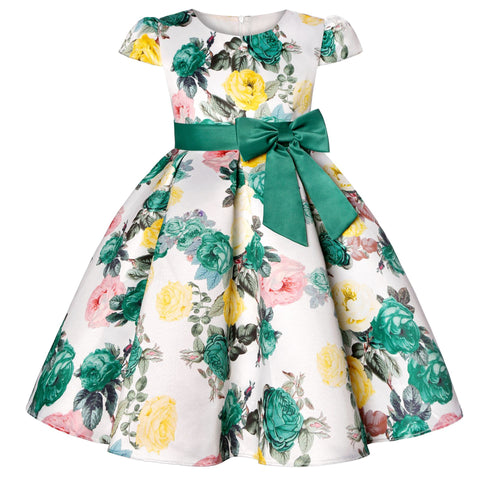 New Girls Kids Flower Elegant Causal Princess Party Dresses Children Clothing Christmas Birthday Wedding Party Baby Girl Dress