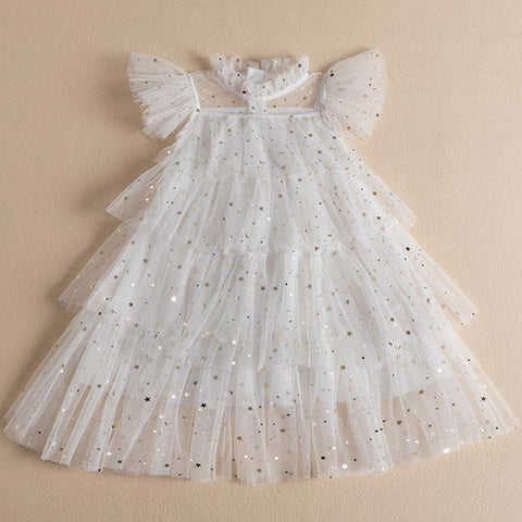 Girl Sequin Rainbow Princess Dress 3 6 8 Yrs Fancy Kids Unicorn Mesh Party Cake Clothes Toddler Girl Summer New Birthday Costume