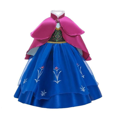 Girl Anna Elsa Dress Kids Halloween Cosplay Costume Children Princess Dresses Carnival Birthday Elegant Party Clothes 3-10 Years