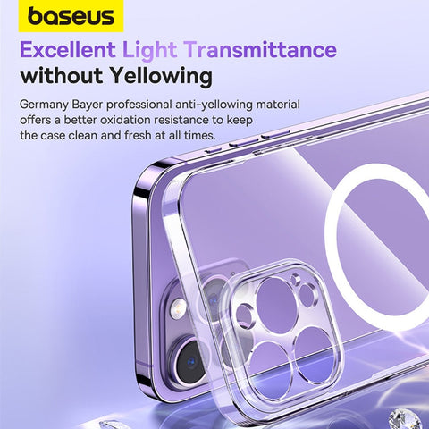 Baseus Transparent Magnetic Phone Case for iPhone 14 13 12 11 Pro Max Wireless Charging Cover For iPhone13 12Pro Max Magnet Case