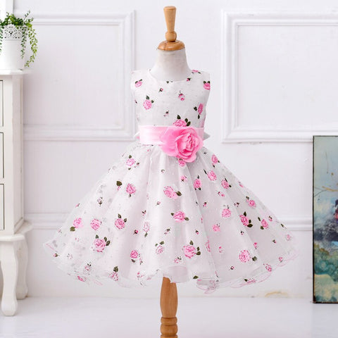 2023 Summer Kids Dresses For Girls Clothing Flower Toddler Girl Dress Pink Birthday Princess Dress Party Wedding Dress 2 3 Year