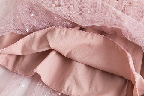 Little Girls Summer Dresses Sequins Tulle Kids Birthday Wedding Party Princess Dress 3 6 8 Yrs Elegant Children Casual Clothing