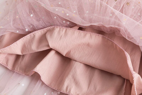 Little Girls Summer Dresses Sequins Tulle Kids Birthday Wedding Party Princess Dress 3 6 8 Yrs Elegant Children Casual Clothing