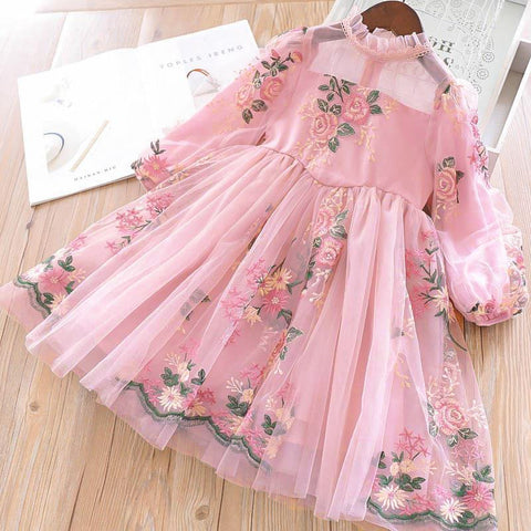 Sequin Girls Princess Party Dresses for 3-8 Yrs Kids Birthday Wedding Evening Prom Gown Spring Fall Long Sleeve Children's Dress