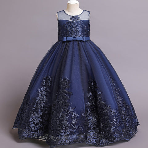Girl Summer Lace Princess Dress Children Floral Gown Bow Dresses For Girls Clothing Kids Birthday Party Tutu Custome Vestidos