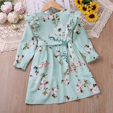 Humor Bear Girls Dress Autumn Long Sleeve Floarl Printed Children Wedding  Dress Ball Grown Party Princess Dress For 2-6Y