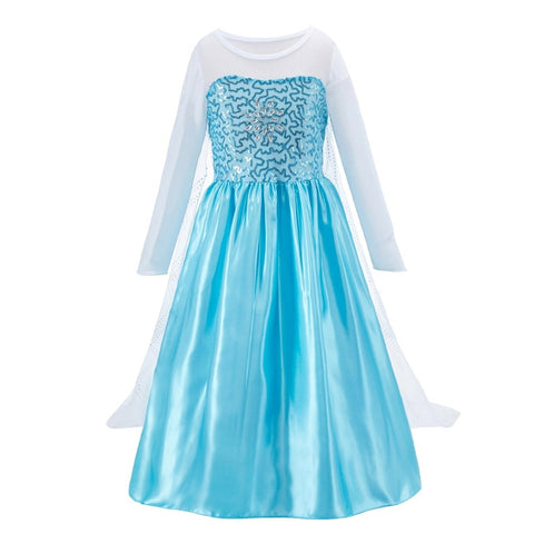 Girl Anna Elsa Dress Kids Halloween Cosplay Costume Children Princess Dresses Carnival Birthday Elegant Party Clothes 3-10 Years