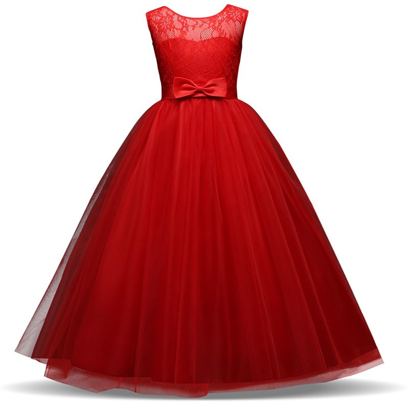Girls Wedding Kids Dresses For Girl Party Dress Lace Princess Summer Teenage Children Princess Bridesmaid Dress 8 10 12 14 Years