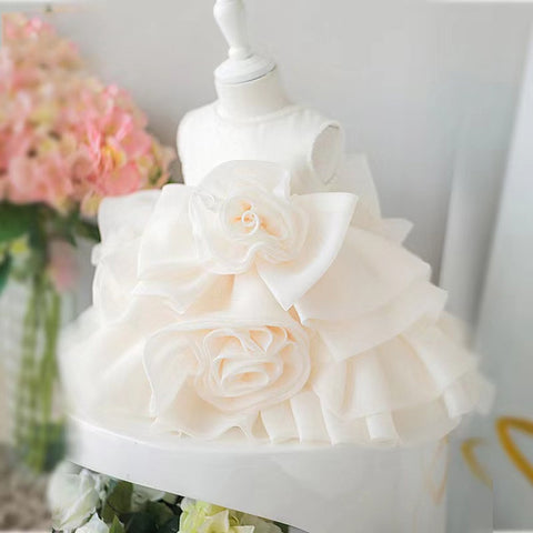Flower Girls Dresses for Kids Baby 1st Birthday Children's Princess Costume Infant Ball Gowns Baptism Party Fluffy Wedding Dress