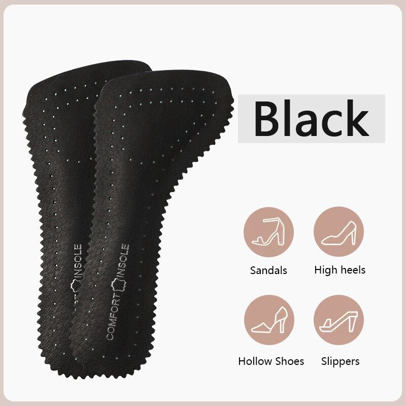 1Pair Non-slip Shoe Pads Women Sandals High Heels Seven-point Shoes Insoles Arch Support Insole for Feet Latex Cowhide Shoe Sole