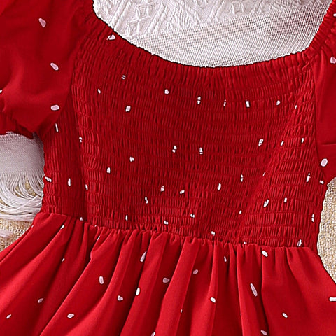 Summer Dress Baby Girl Cute Polka-dot Princess dress elegant party dress with puffy sleeves Princess skirt children's clothing