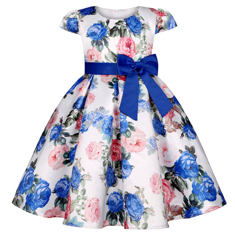 New Girls Kids Flower Elegant Causal Princess Party Dresses Children Clothing Christmas Birthday Wedding Party Baby Girl Dress