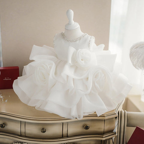 Flower Girls Dresses for Kids Baby 1st Birthday Children's Princess Costume Infant Ball Gowns Baptism Party Fluffy Wedding Dress
