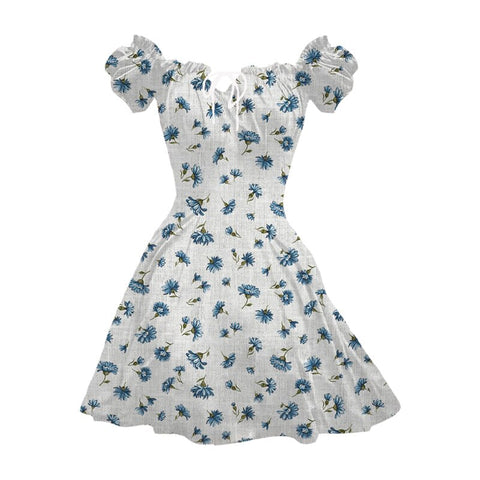 Maple Leaf Print Sexy Girl Dress 2022 New Mid Length Party Evening Dress Elegant Woman Beach Dress Fashion Lolita Sun Dresses