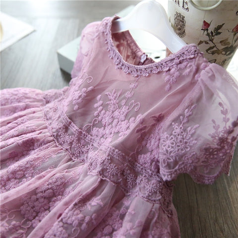 Fall Teens Girl Dresses For Child Floral Long Sleeve Gown Children Dresses Lace Flower Party Dress Vestido Infantil 3 to 8 Years