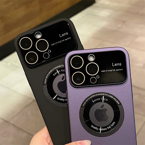 Luxury Slim Matte Magsafe Case For IPhone 14 Pro Max 13 12 Pro Max Plus Glass Lens Protects Wireless charging Magnetic Cover