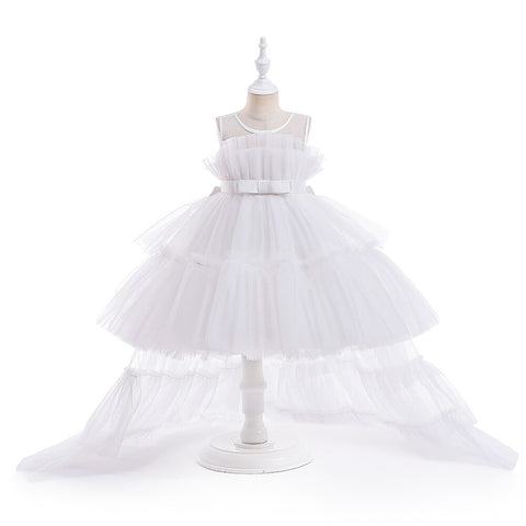 Kid's Party Formal Evening Dresses Elegant Party Dresses For Girls Dresses With Trailing Detachable Princess Dress