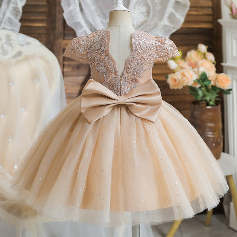 Girl Party Dress for Kids Formal Birthday Christening Princess Ball Gown Flower Girl Dresses for Wedding Baby Communion Costume