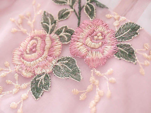 New Girls Elegant Dress Wedding Party Princess Dress Casual Girls Clothes Long Sleeves Flower Embroidery Children's Vestido 3 8Y