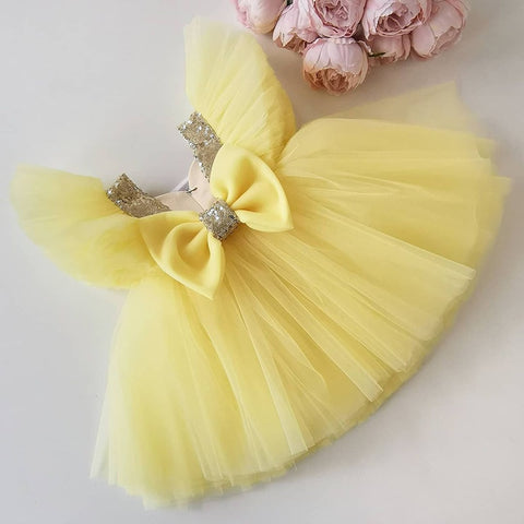 Girls Rose Red Party Princess Dress Kids Sequined Shiny Bithday Ceremony Clothes Children Tulle Ball Gown For Wedding Size 3-8T